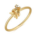 18K Gold Plated Brass Ocean Jewelry Ocean Ring Colorful Zircon for girl